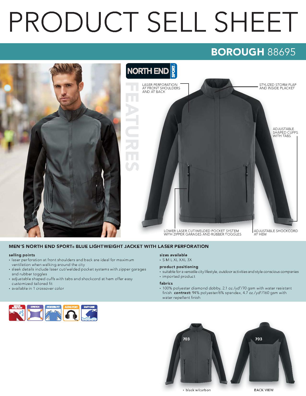 Ash City Lightweight 88695 - Borough Men's Lightweight Jacket With Laser Performance