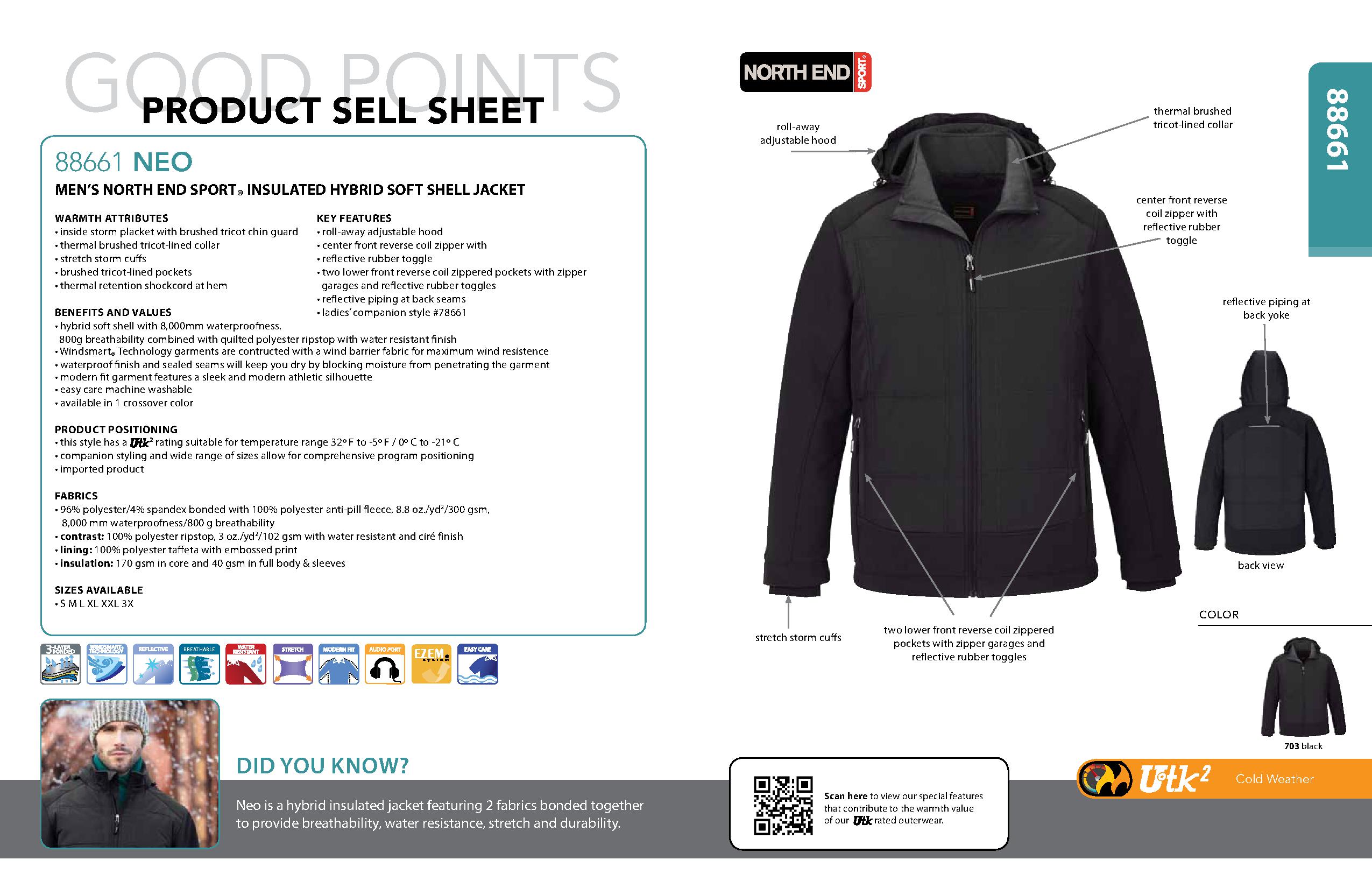 Ash City UTK 2 Warm.Logik 88661 - Neo Men's Insulated Hybird Soft Shell Jacket