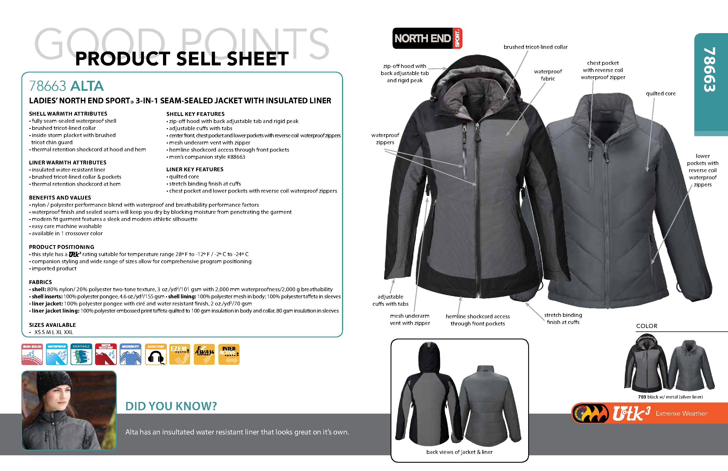 Ash City UTK 3 Warm.Logik 78663 - Alta Ladies' 3-In-1 Seam-Sealed Jacket With Insulated Liner