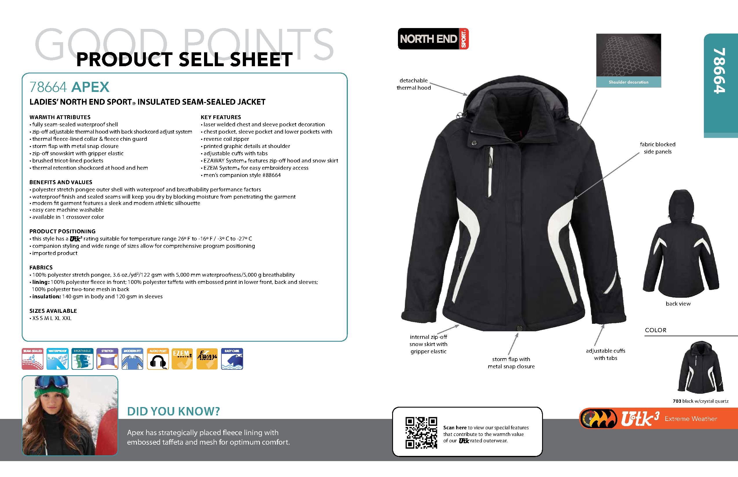 Ash City UTK 3 Warm.Logik 78664 - Apex Ladies' Insulated Seam-Sealed Jacket