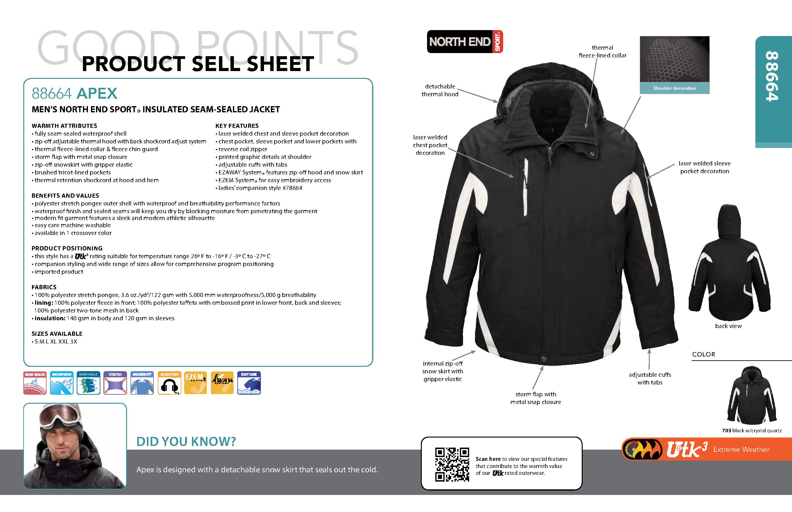 Ash City UTK 3 Warm.Logik 88664 - Apex Men's Insulated Seam-Sealed Jacket