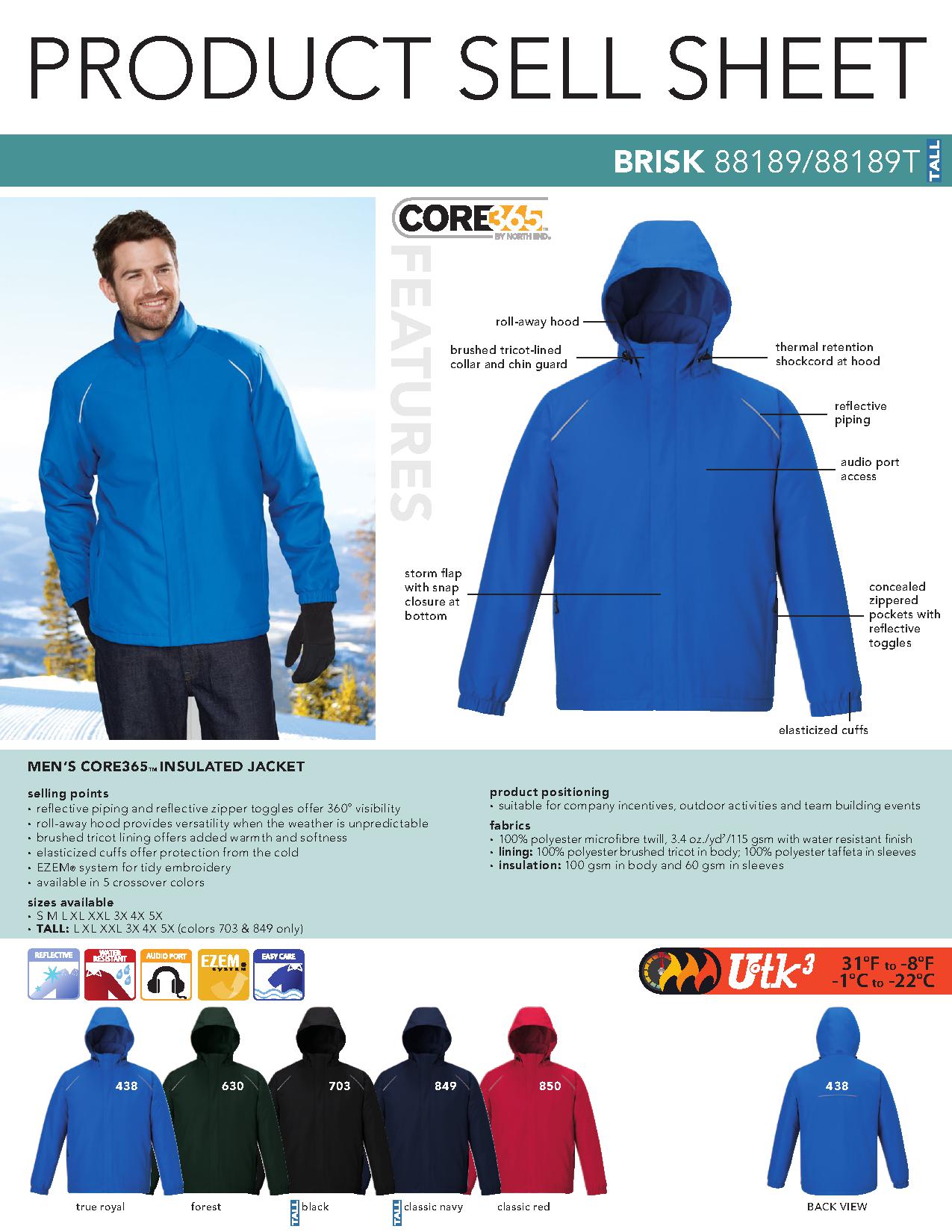Ash City Core365 88189T - Brisk Core365 Men's Insulated Jacket