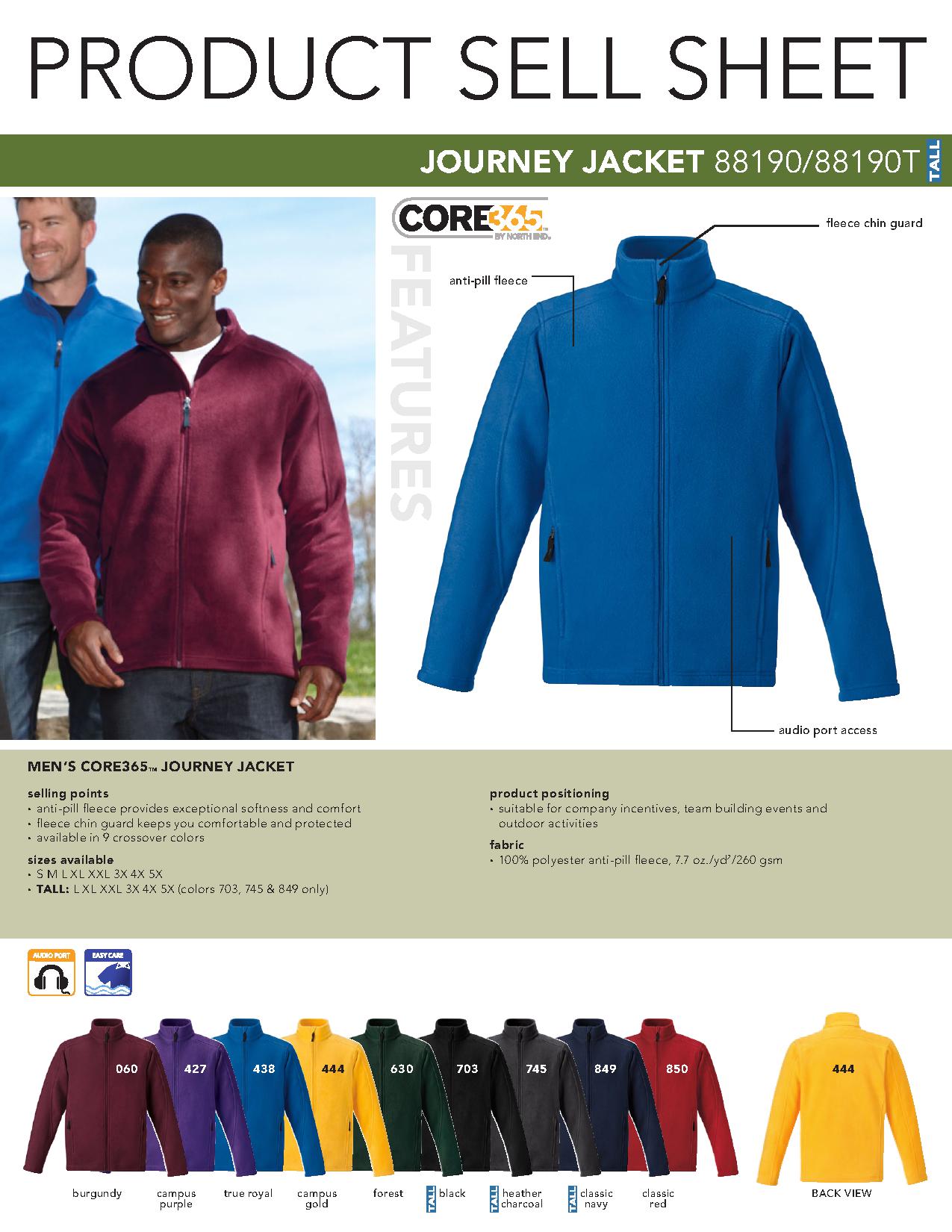Ash City Core365 88190T - Journey Core365 Men's Fleece Jacket