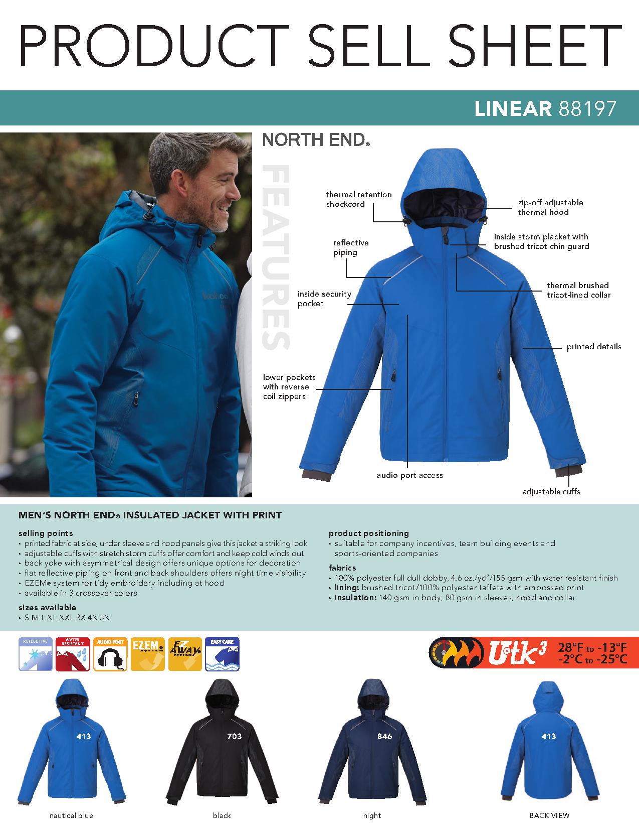 Ash City Insulated 88197 - Linear Men's Insulated Jacket With Print