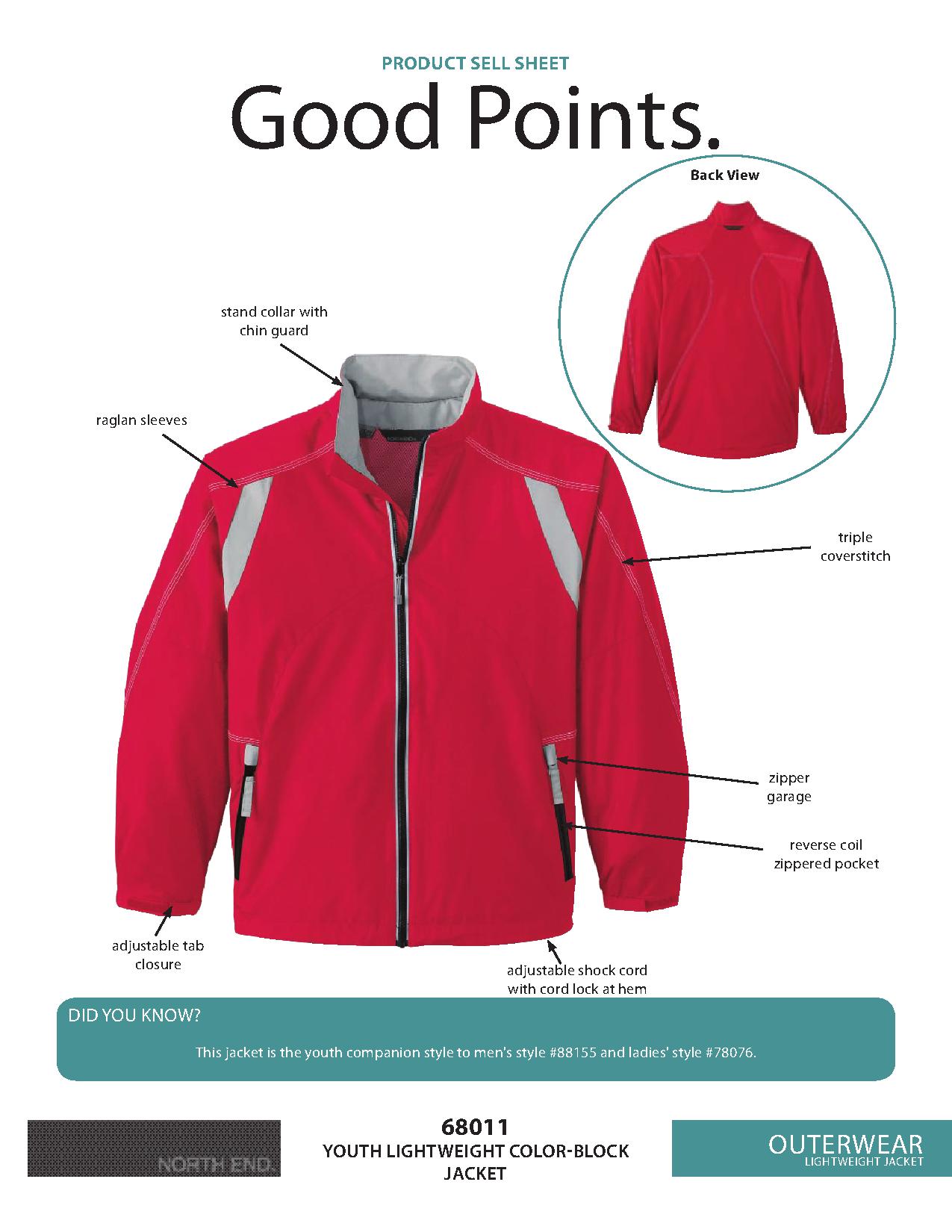 Ash City Lightweight 68011 - Youth Lightweight Color-Block Jacket