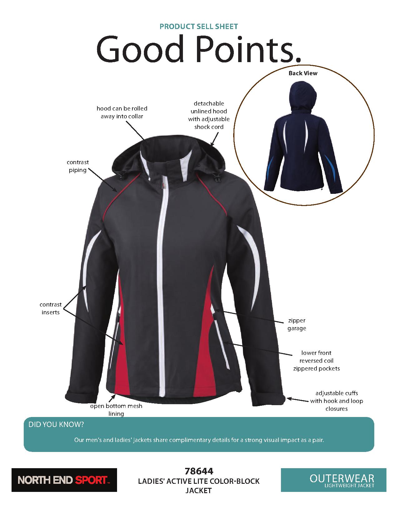 Ash City Lightweight 78644 - Impact Ladies' Active Lite Color-Block Jacket