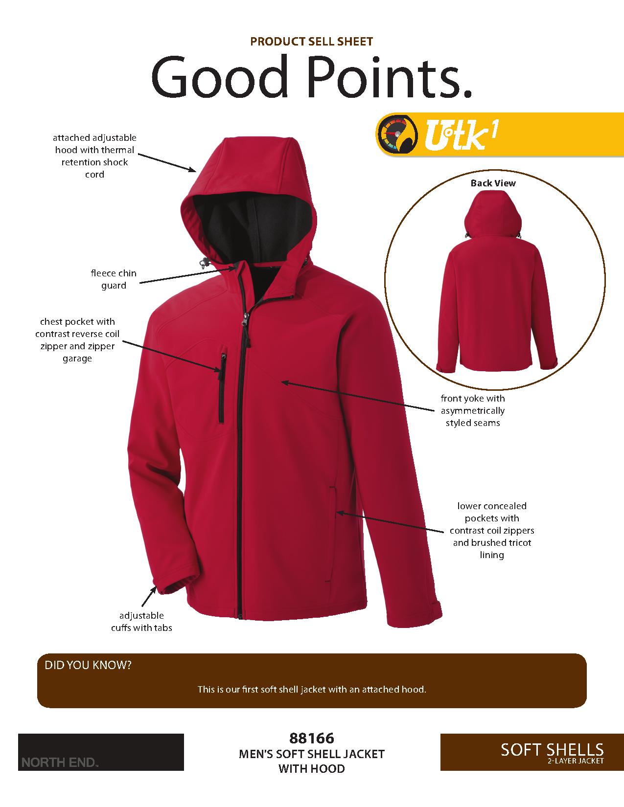 Ash City UTK 1 Warm.Logik 88166 - Prospect Men's Soft Shell Jacket With Hood