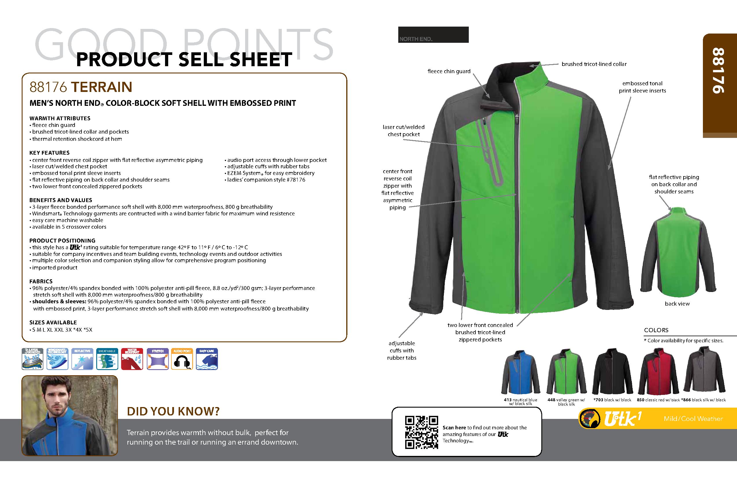 Ash City UTK 1 Warm.Logik 88176 - Terrain Men's Color-Block Soft Shell With Embossed Print