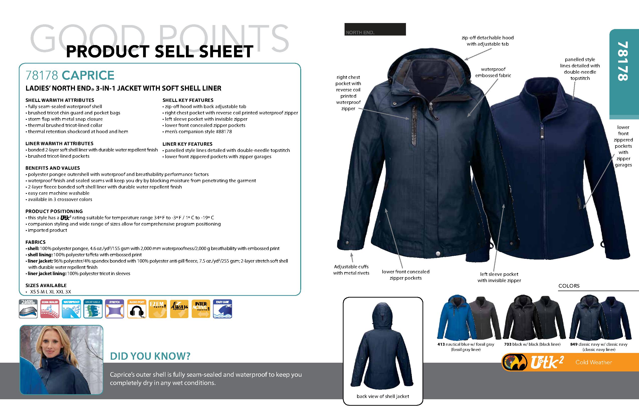 Ash City UTK 2 Warm.Logik 78178 - Caprice Ladies' 3-In-1 Jacket With Soft Shell Liner