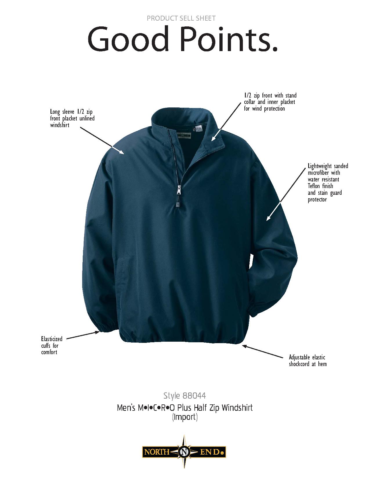 Ash City Windshirts 88044 - Men's Micro Plus Half-Zip Windshirt With Teflon