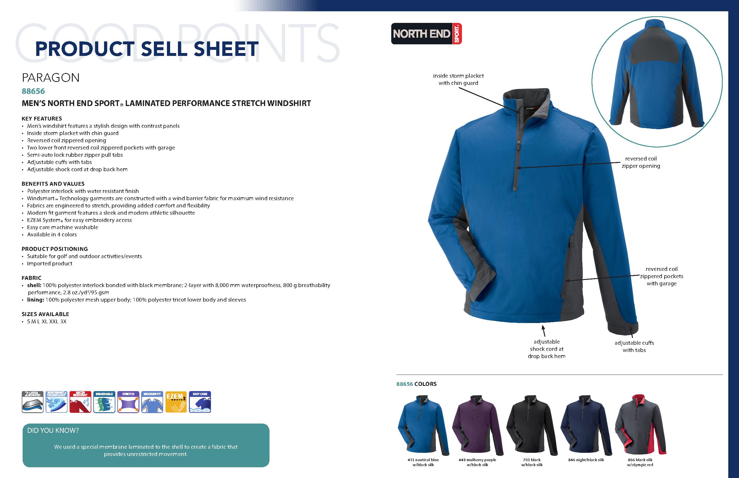 Ash City Windshirts 88656 - Paragon Men's Laminated Performance Stretch Windshirt