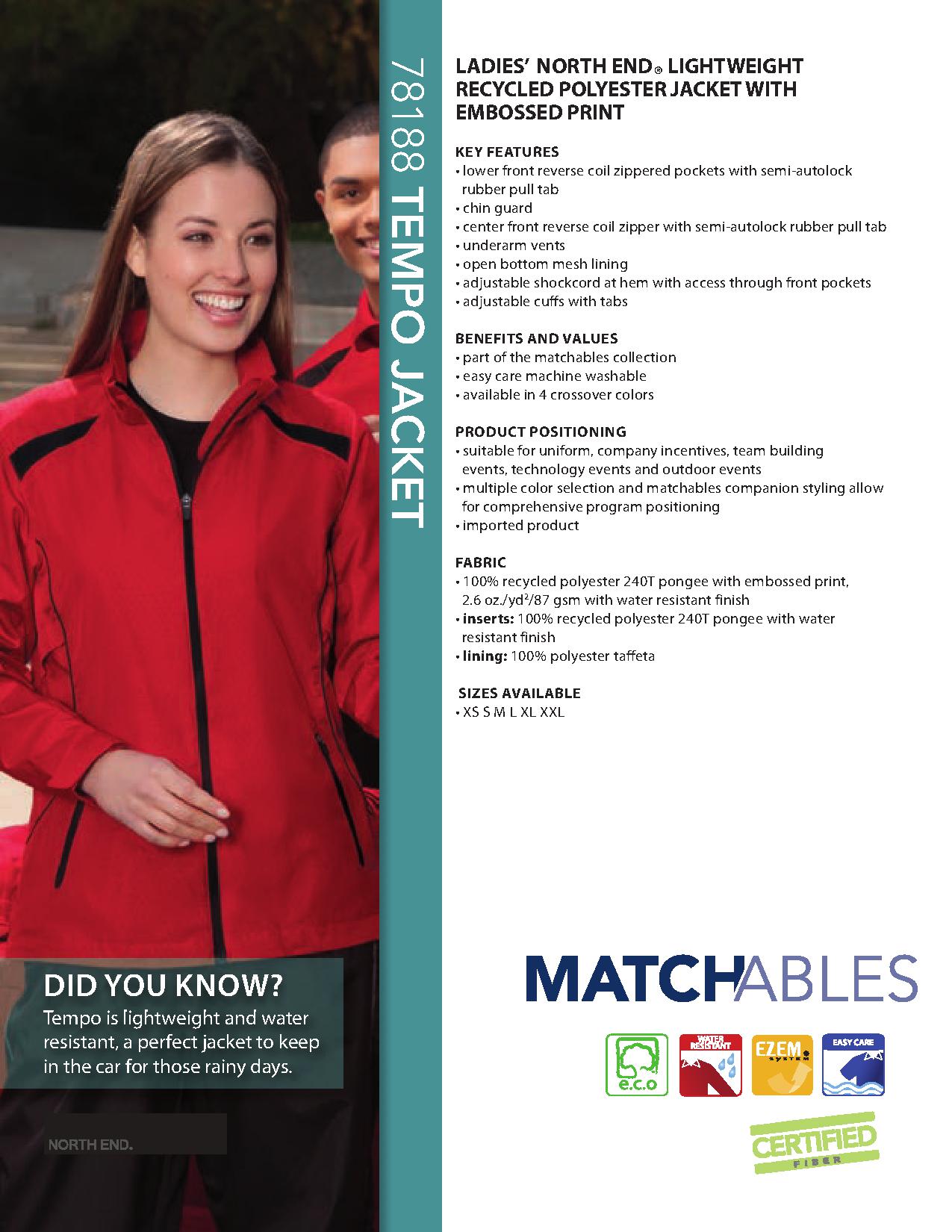 Ash City e.c.o Outerwear 78188 - Tempo Jacket Ladies' Lightweight Recycled Polyester Jacket With Embossed Print