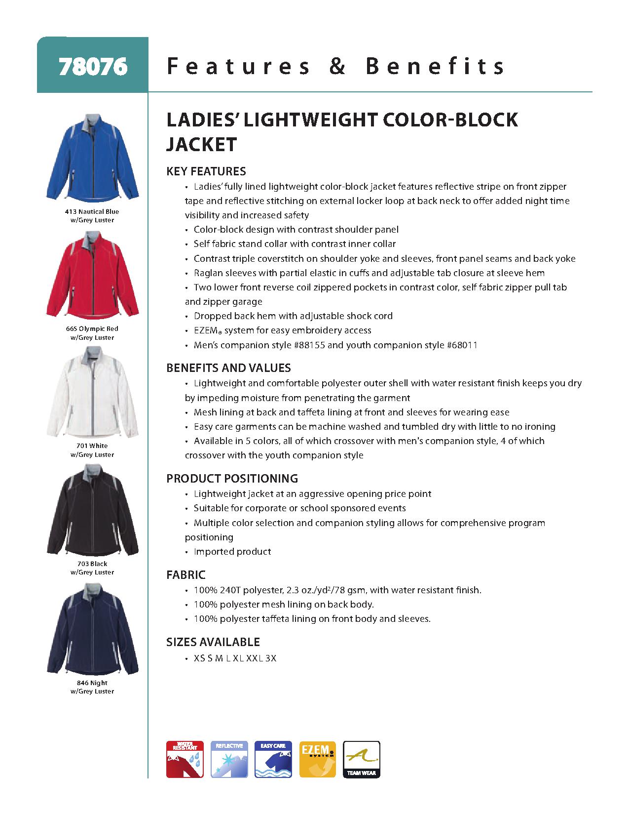 Ash City Lightweight 78076 - Ladies' Endurance Lightweight Color-Block Jacket