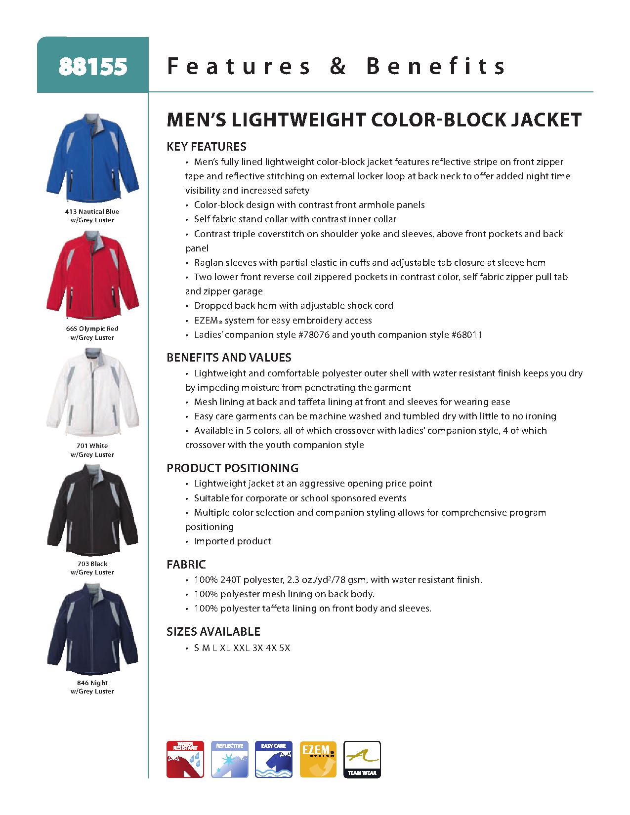 Ash City Lightweight 88155 - Men's Endurance Lightweight Color-Block Jacket