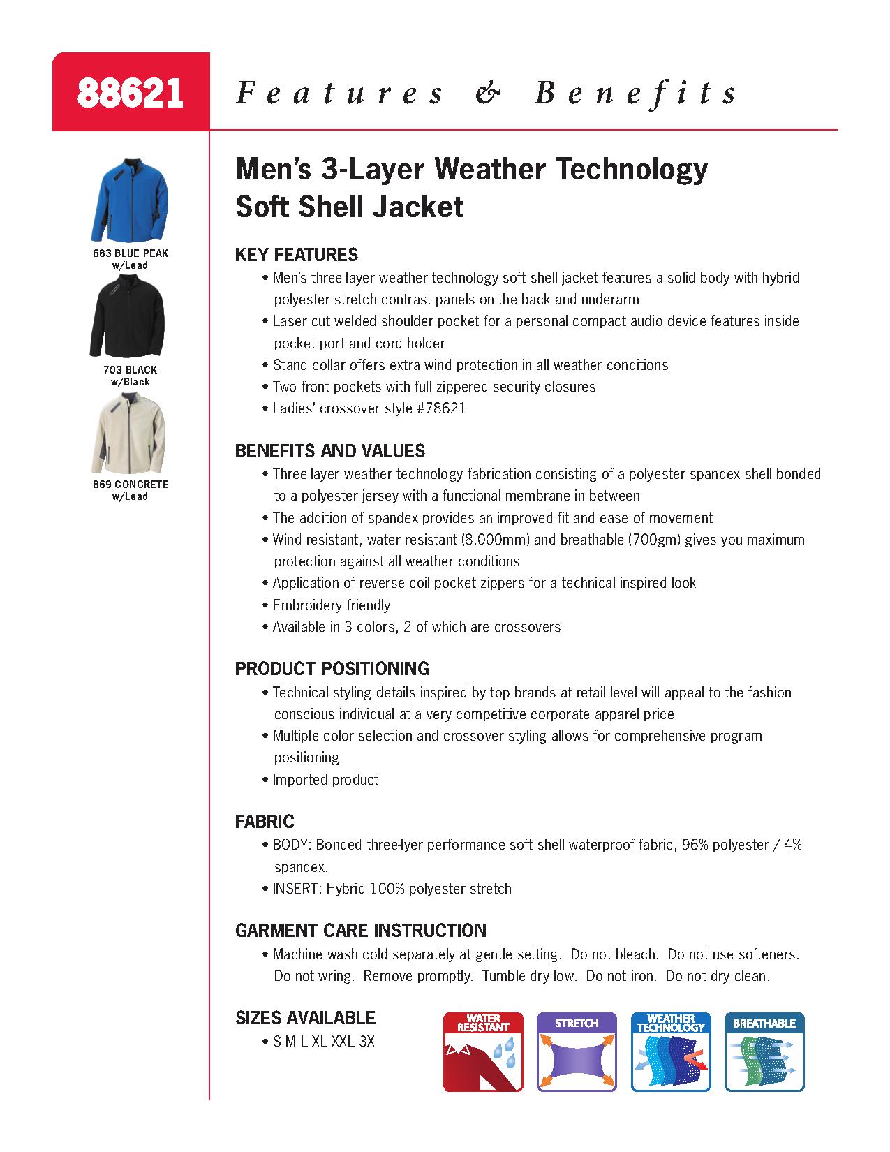 Ash City Lightweight 88621 - Men's 3-Layer Soft Shell Jacket