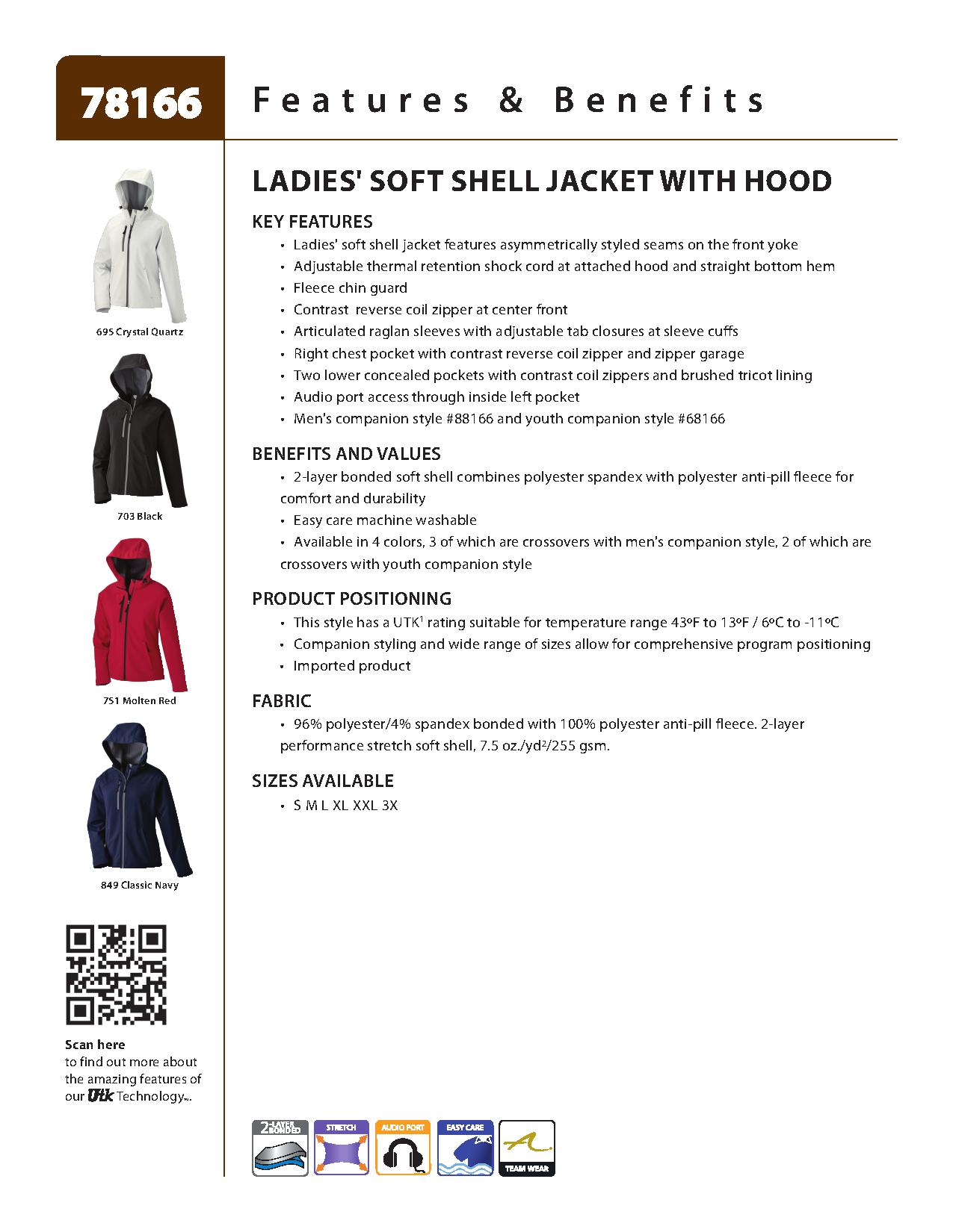 Ash City UTK 1 Warm.Logik 78166 - Prospect Ladies' Soft Shell Jacket With Hood