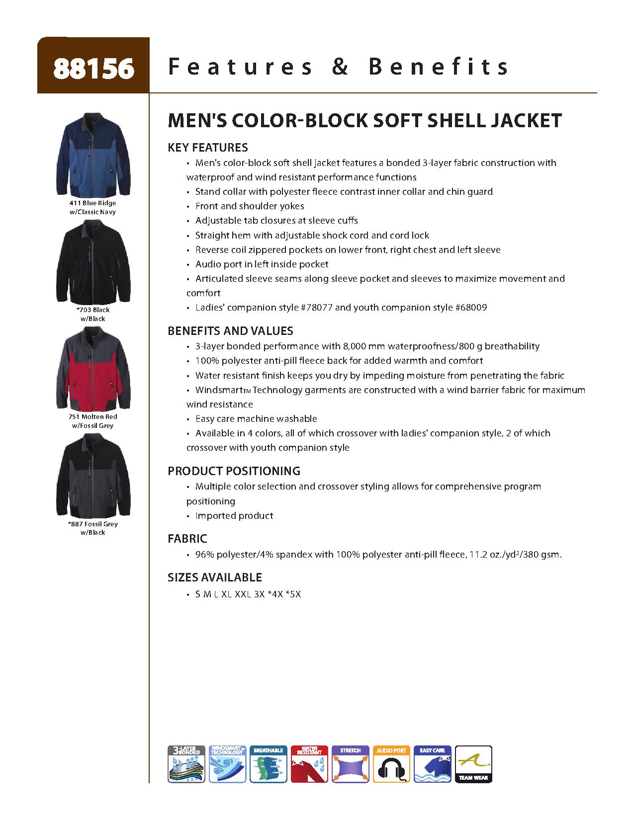 Ash City UTK 1 Warm.Logik 88156 - Compass Men's Color-Block Soft Shell Jacket
