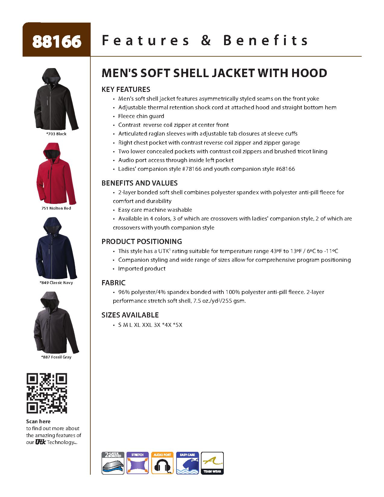 Ash City UTK 1 Warm.Logik 88166 - Prospect Men's Soft Shell Jacket With Hood