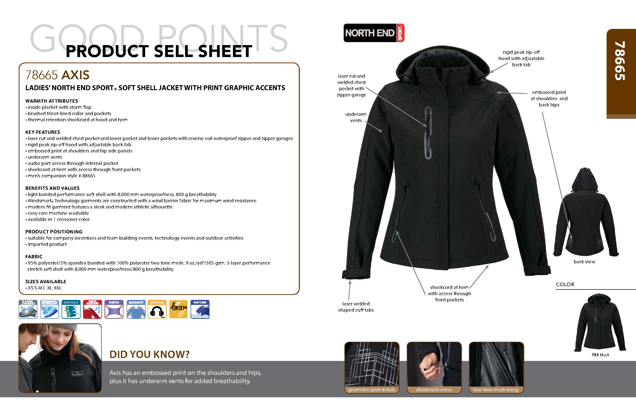 Ash City Light Bonded Jackets 78665 - Axis Ladies' Soft Shell Jacket With Print Graphic Accent