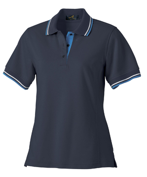 Ash City Pique 125294 - Ladies' Cotton Stripe Collar Pique Polo