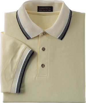 Ash City Pique 225449 - Men's Tri-Color Birdseye Trim Cotton Pique Polo