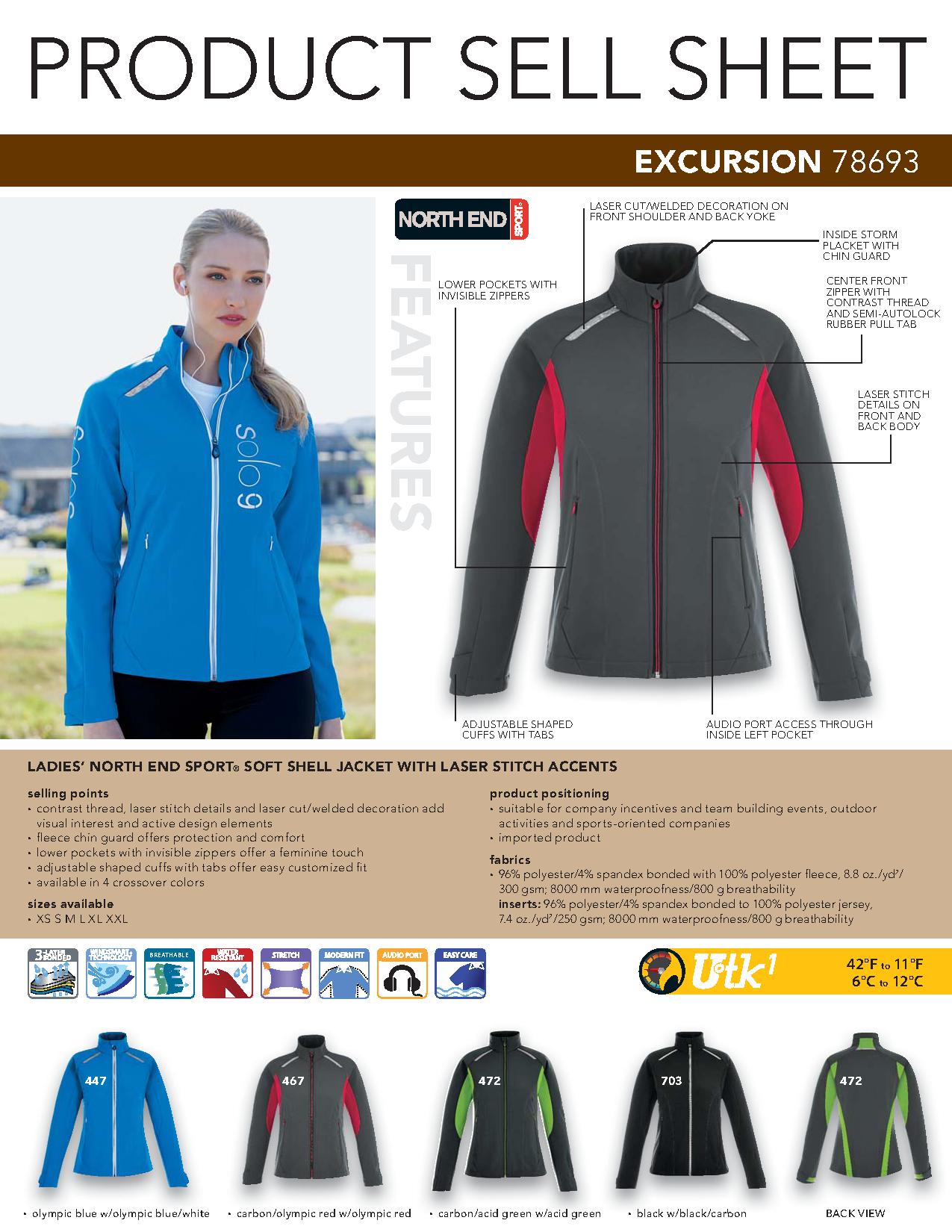 Ash City 3-Layer Fleece Bonded 78693 - Excursion Ladies' Soft Shell Jacket With Laser Stitch Accent