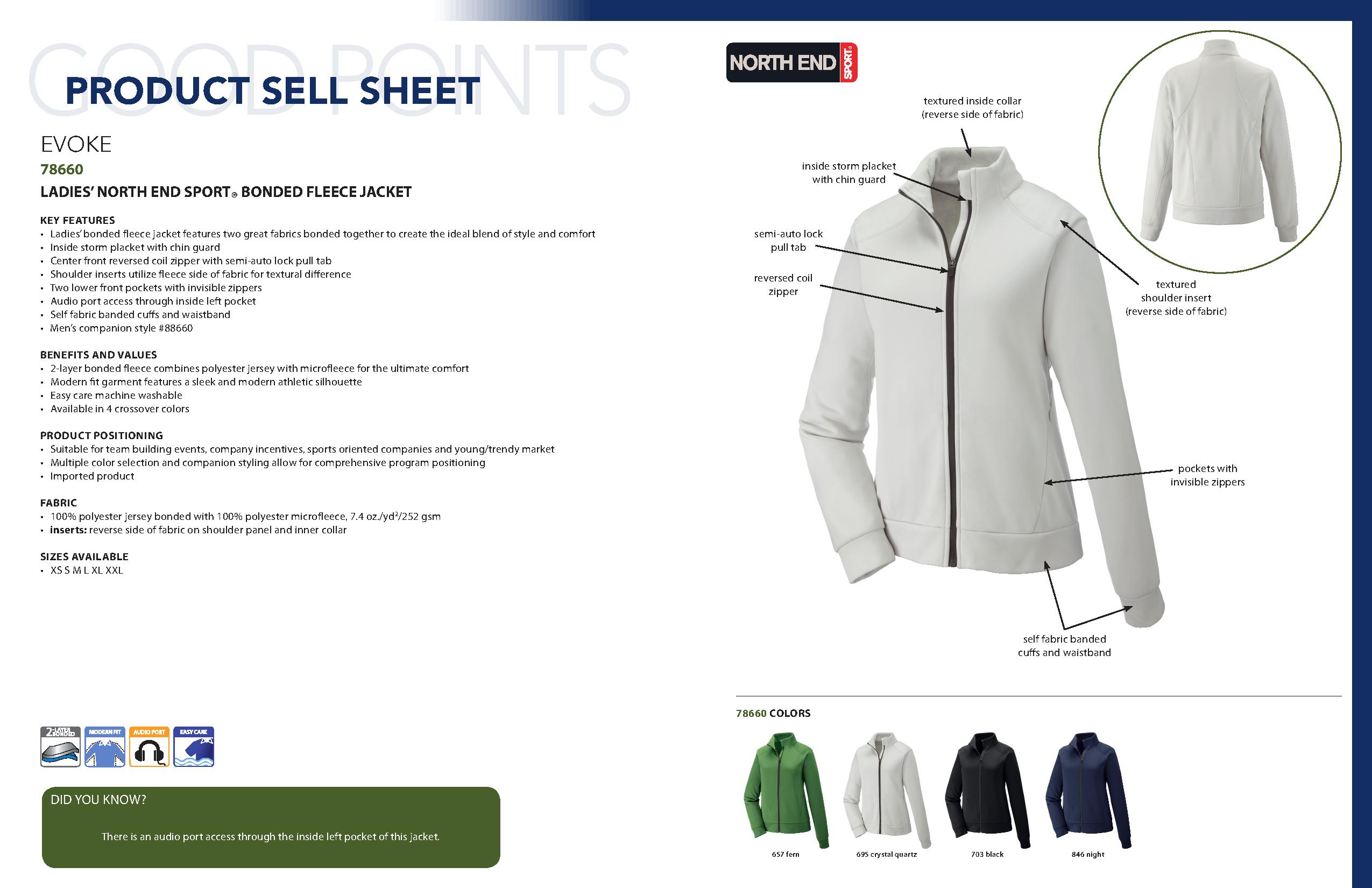Ash City Bonded Fleece 78660 - Evoke Ladies' Bonded Fleece Jacket