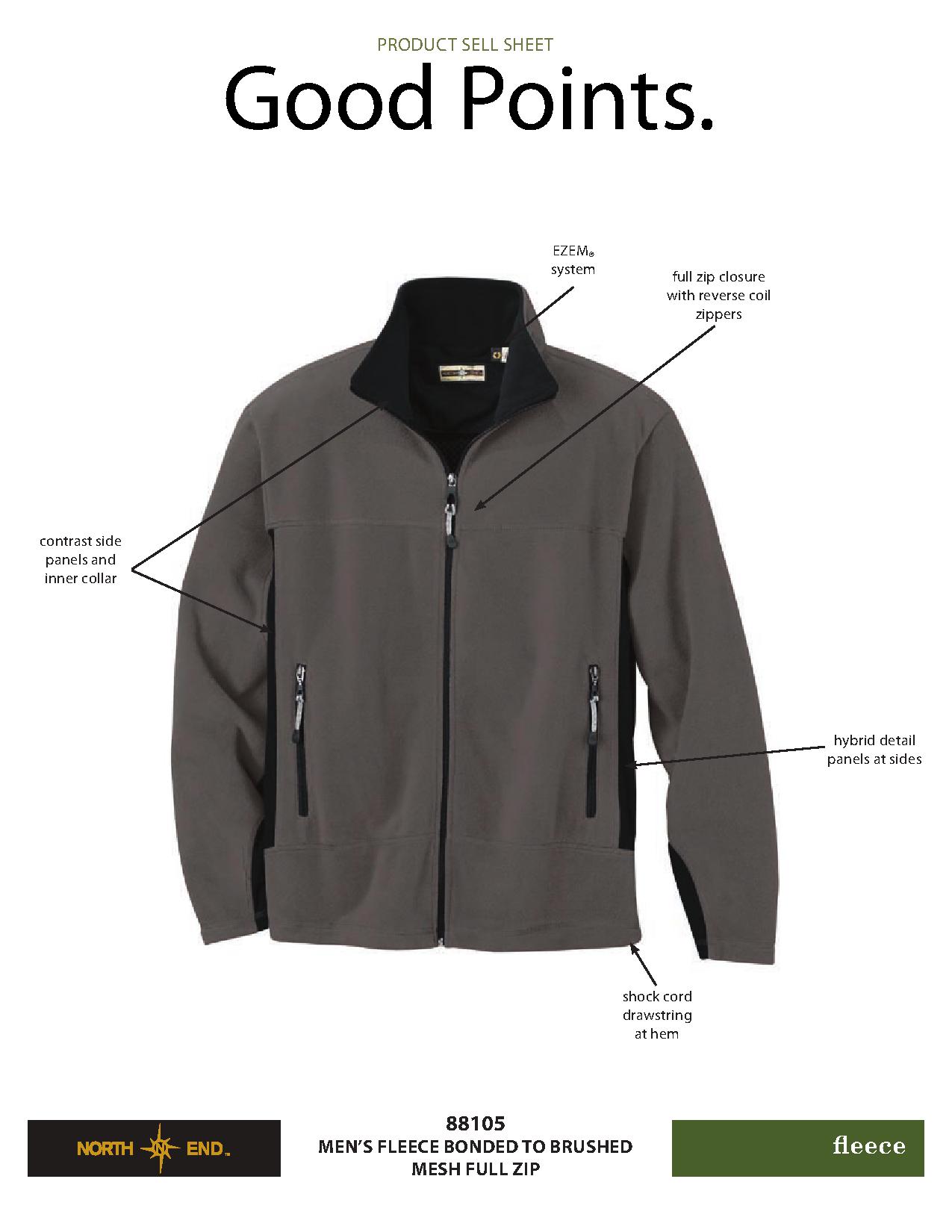 Ash City Bonded Fleece 88105 - Men's Fleece Bonded To Brushed Mesh Full-Zip Jacket