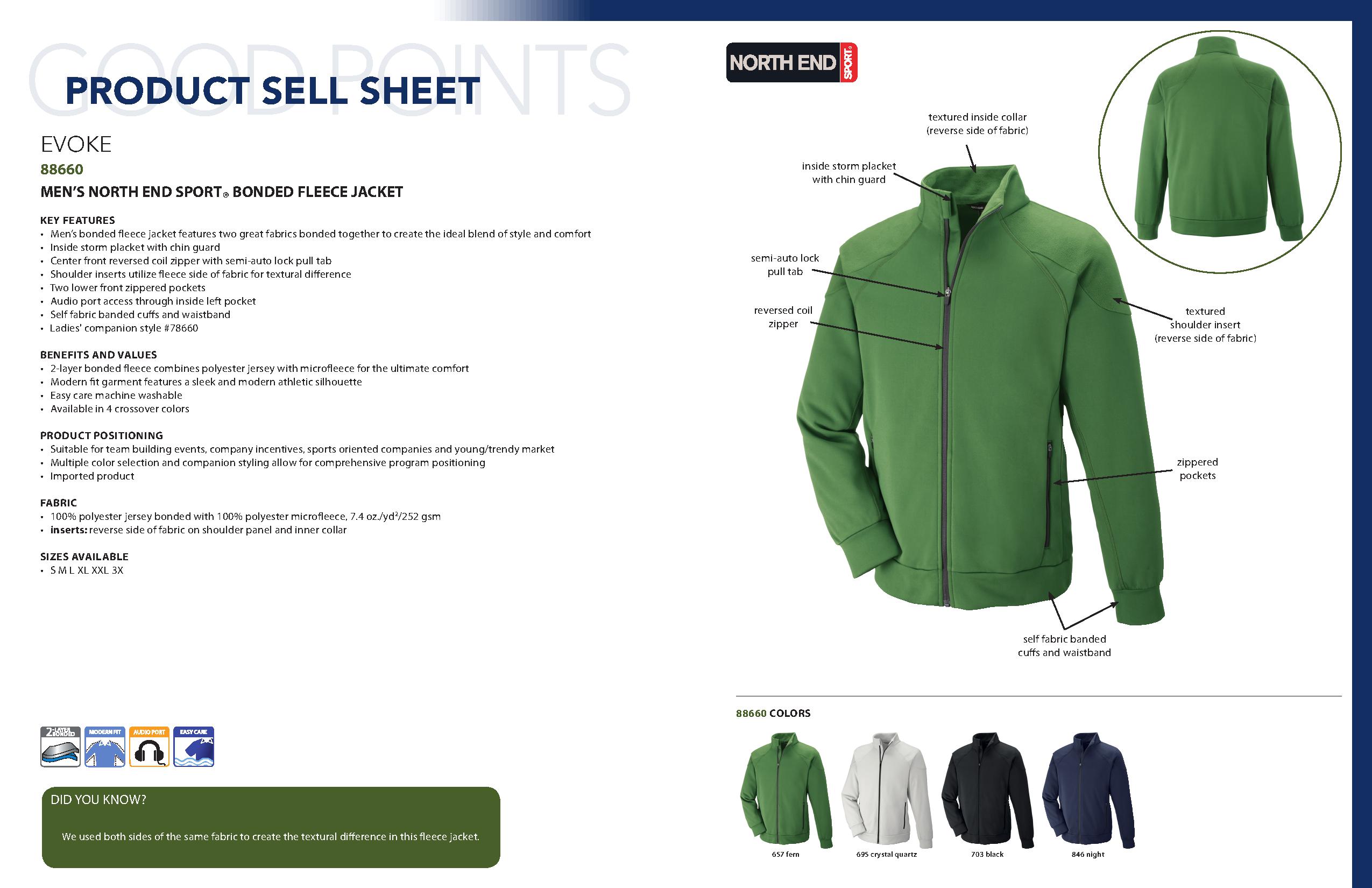 Ash City Bonded Fleece 88660 - Evoke Men's Bonded Fleece Jacket