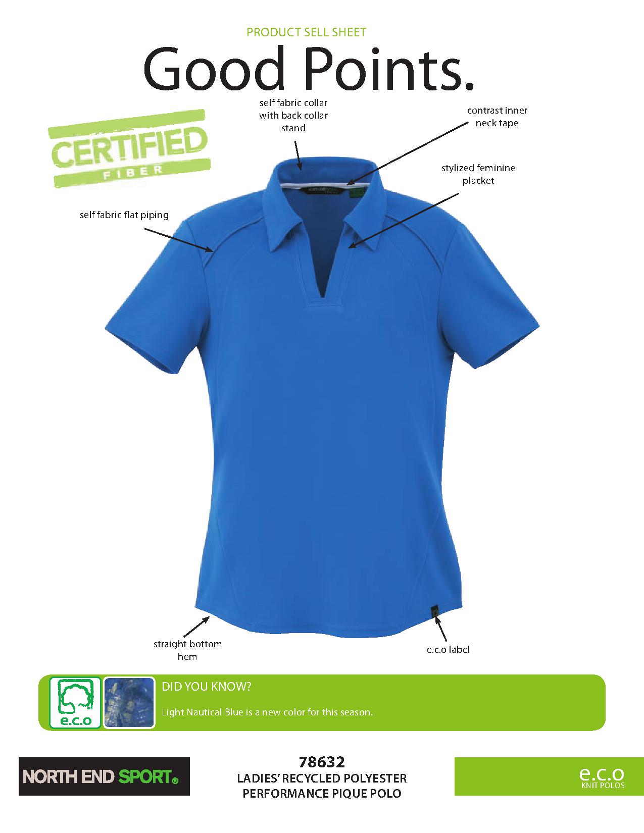 Ash City e.c.o Knits 78632 - Ladies' Recycled Polyeter Performance Pique Polo