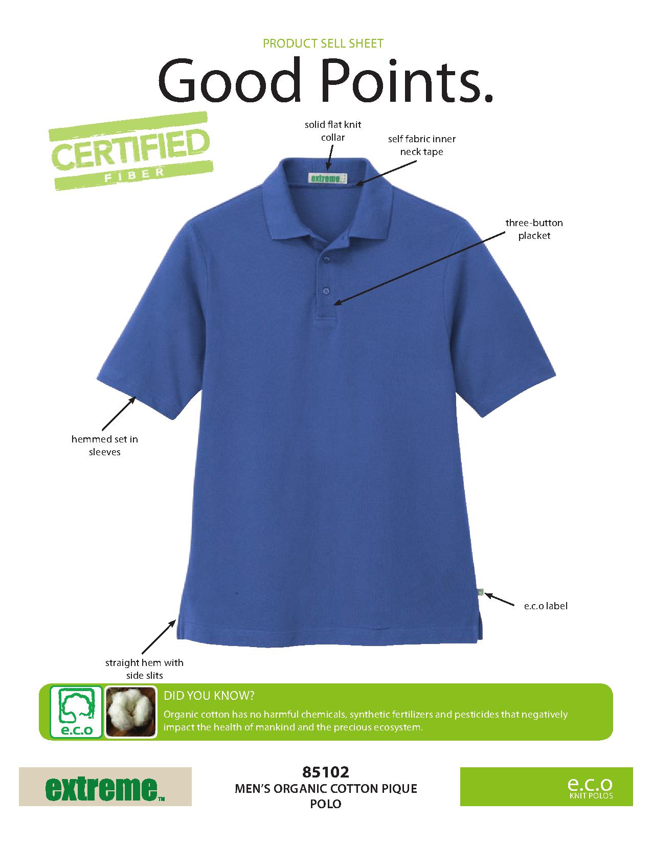 Ash City e.c.o Knits 85102 - Men's Organic Cotton Pique Polo