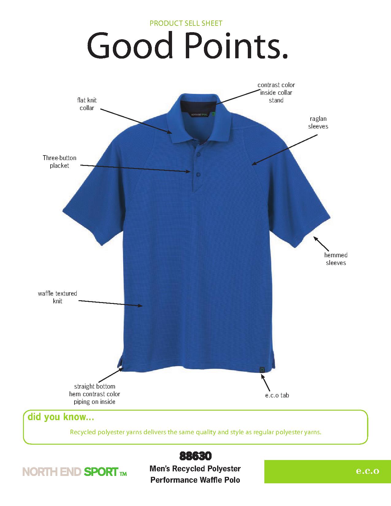 Ash City e.c.o Knits 88630 - Men's Recycled Polyester Performance Waffle Polo