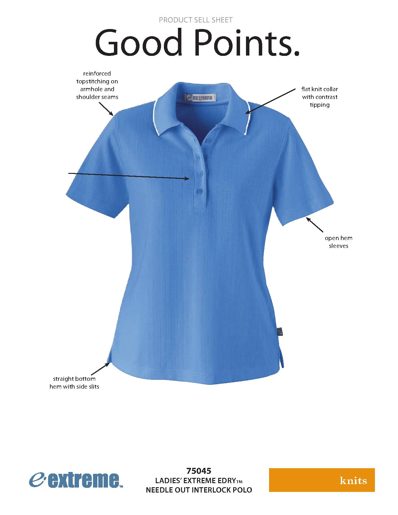Ash City Edry 75045 - Ladies' Edry Needle Out Interlovk Polo