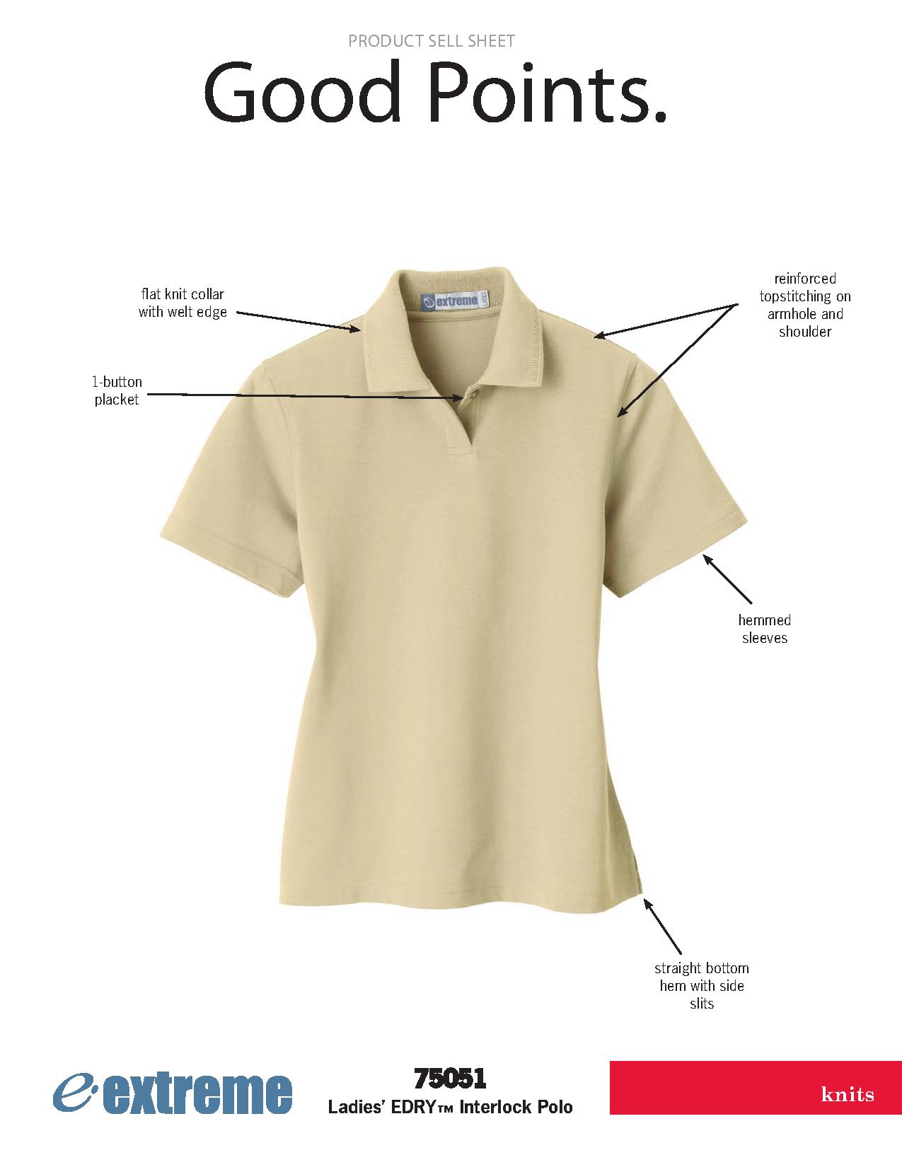 Ash City Edry 75051 - Ladies Edry Interlock Polo