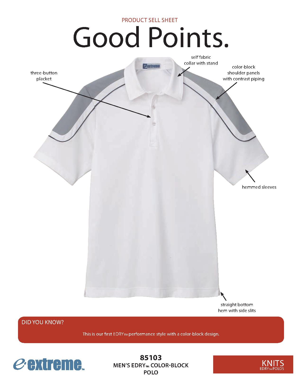 Ash City Edry 85103 - Men's Edry Color-Block Polo