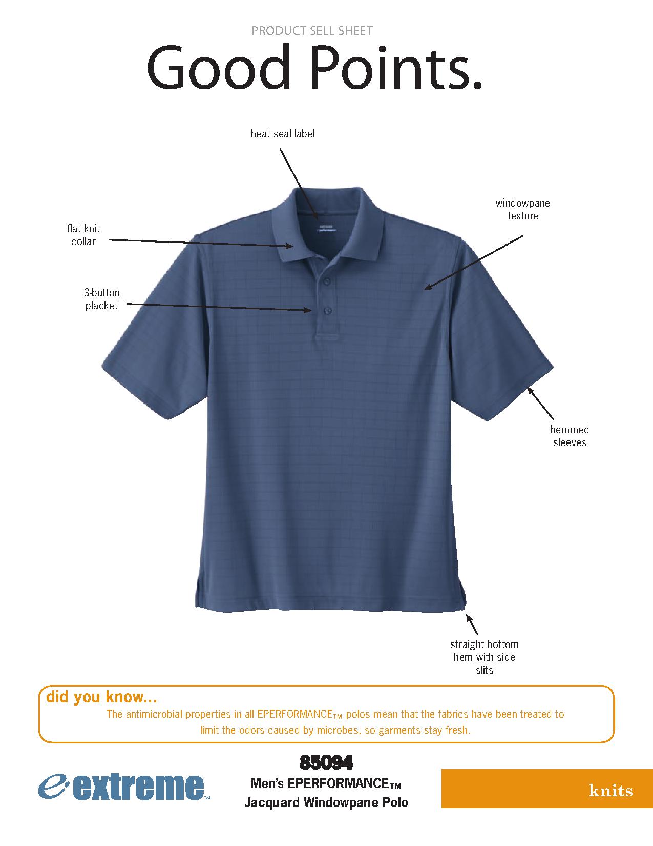 Ash City Eperformance 85094 - Men's Eperformance Jacquard Windowpane Polo