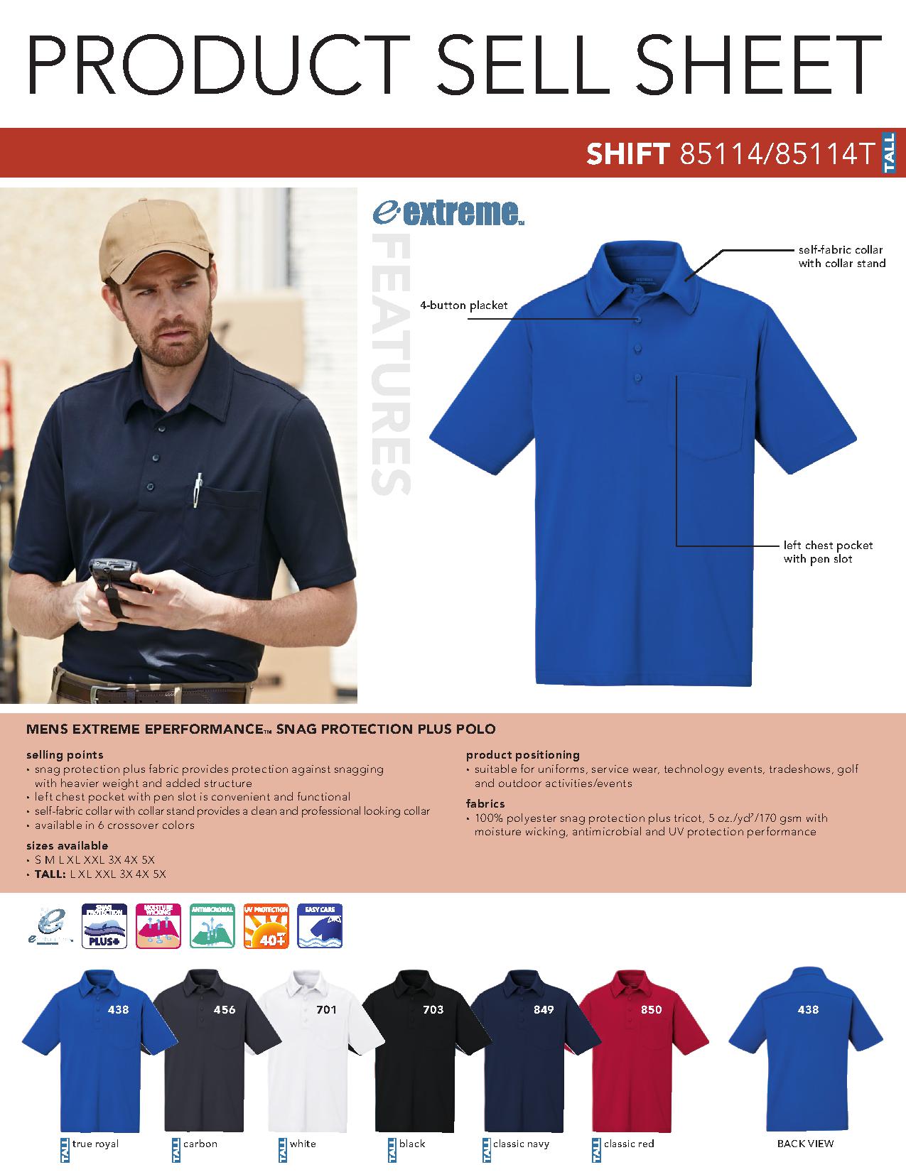 Ash City Eperformance 85114 - Shift Men's Snag Protection Plus Polo