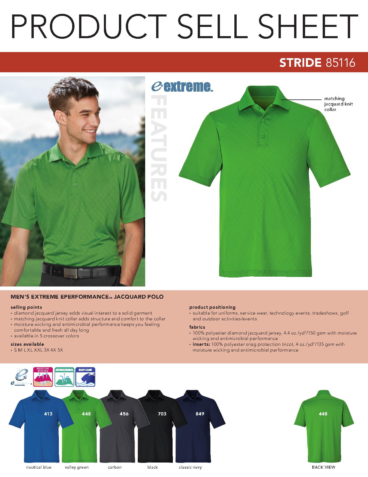 Ash City Eperformance 85116 - Stride Men's Jacquard Polo