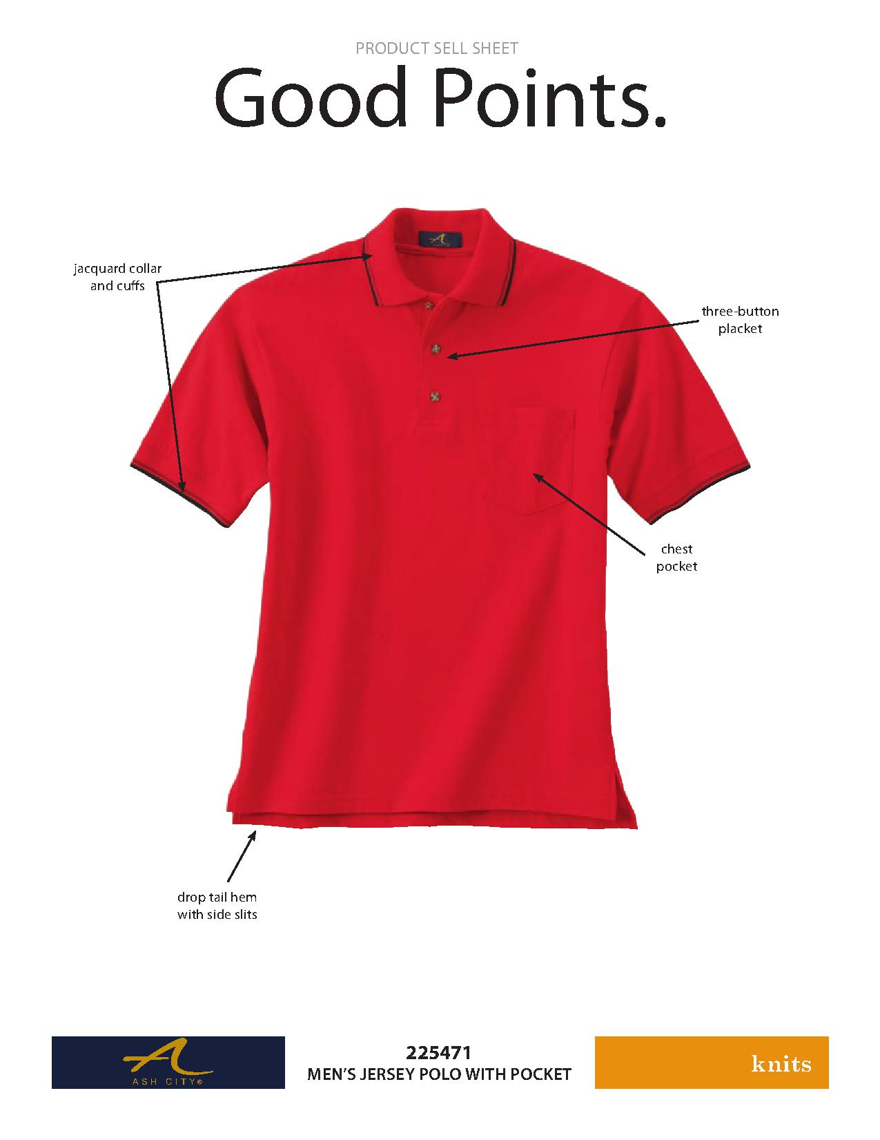 Ash City Jersey 225471 - Men's Jersey Polo With Pocket