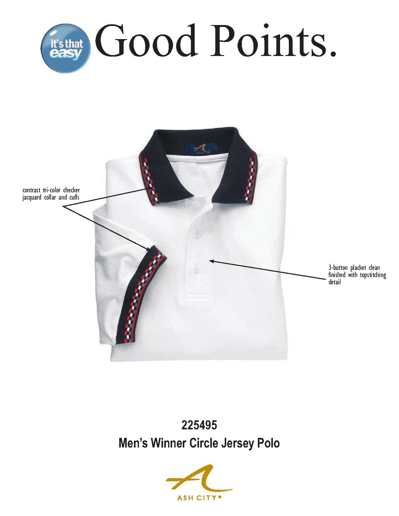 Ash City Jersey 225495 - Men's Winner Circle Jersey Polo