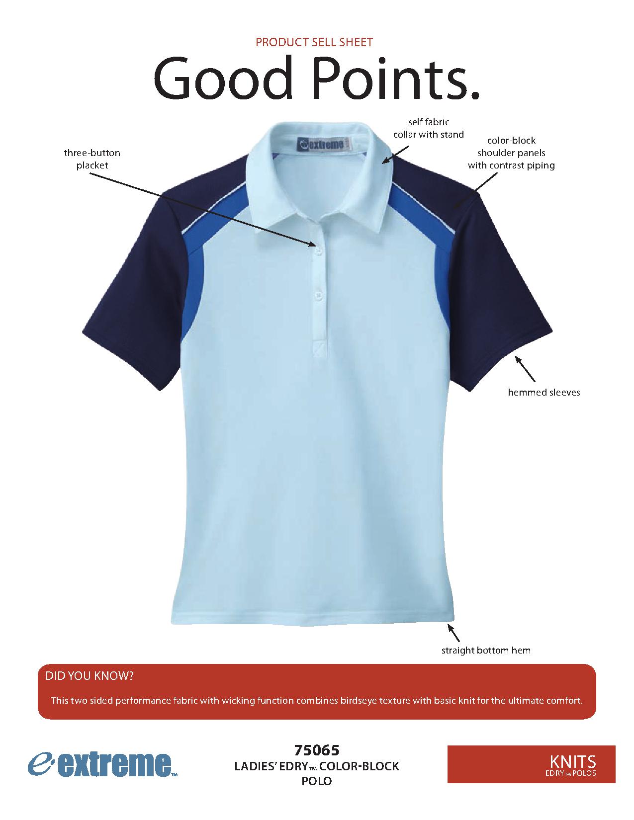 Ash City Jersey 75065 - Ladies' Edry Color-Block Polo