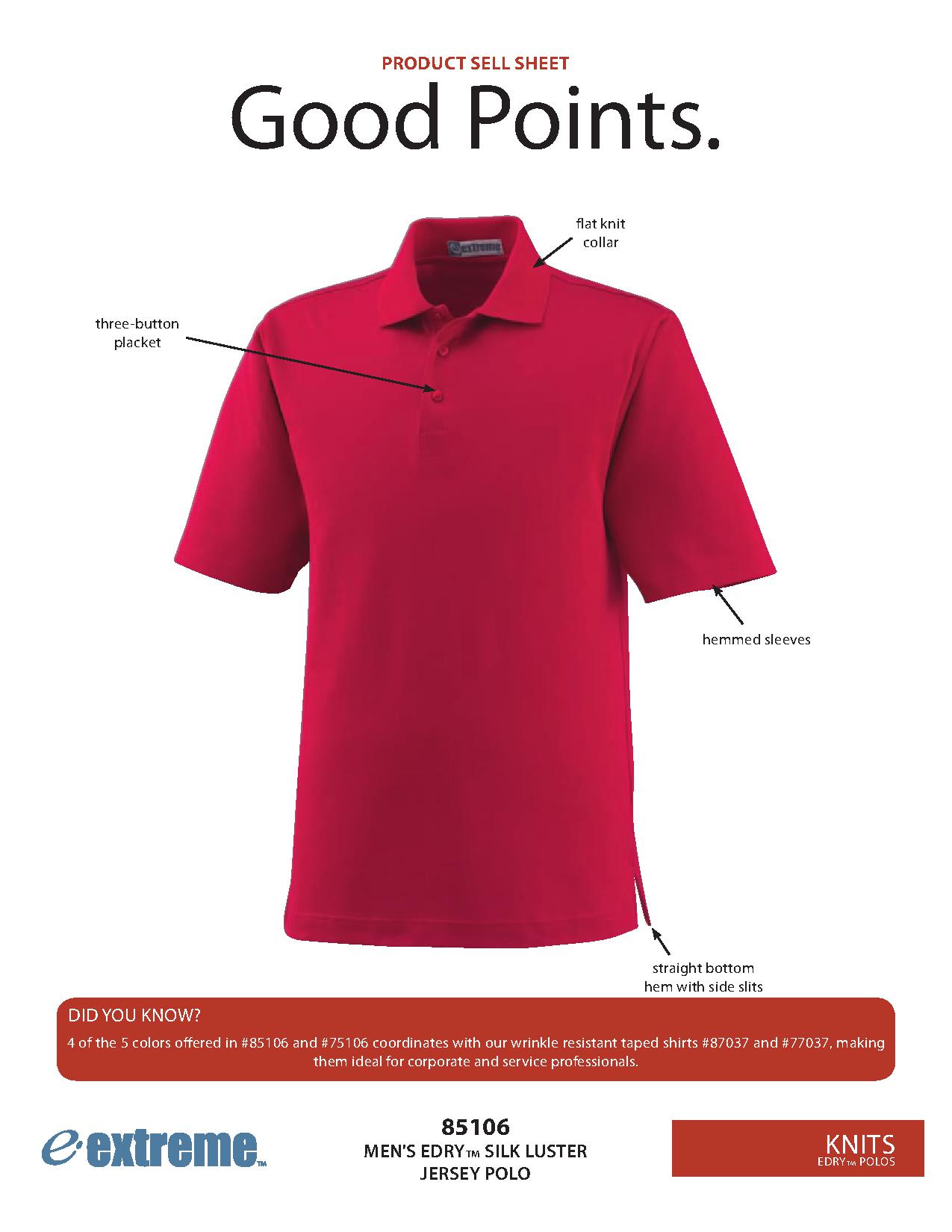 Ash City Jersey 85106 - Luster Men's Edry Silk Luster Jersey Polo
