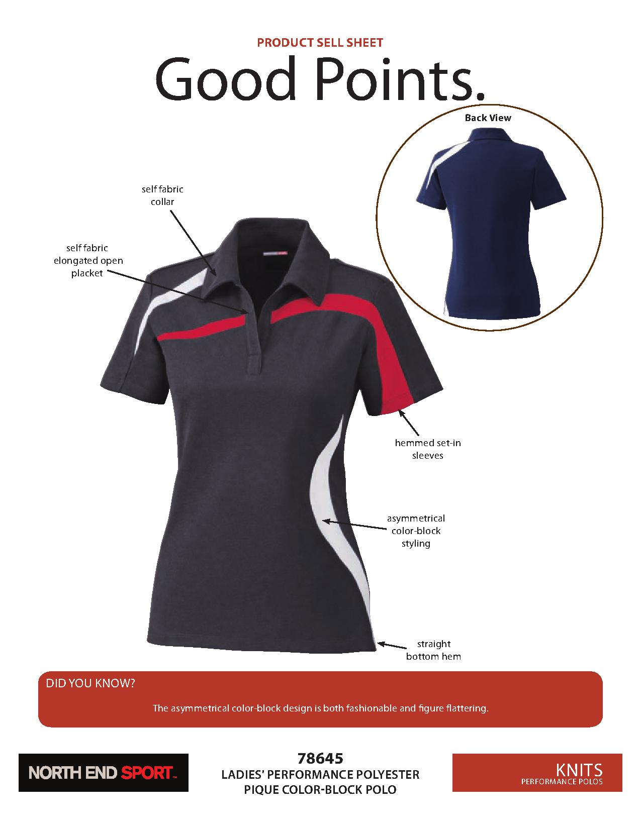Ash City Performance 78645 - Impact Ladies' Performance Polyester Pique Color-Block Polo