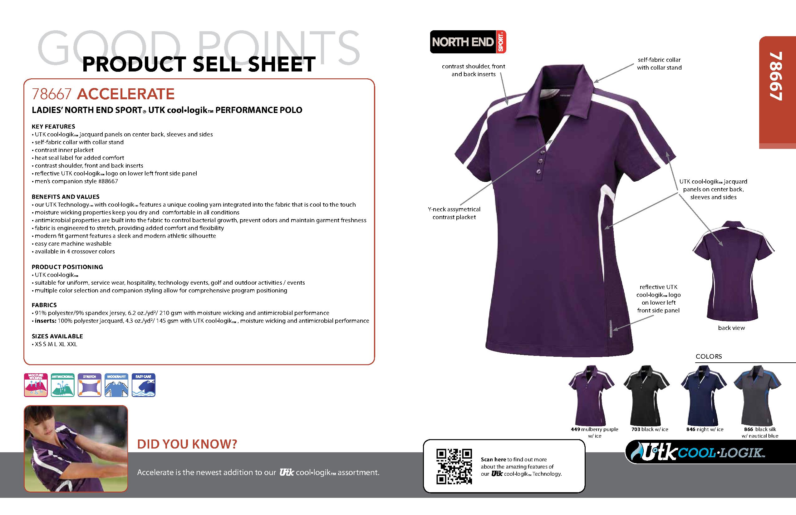 Ash City Performance 78667 - Accelerate Ladies' Utk cool.logik Performance Polo