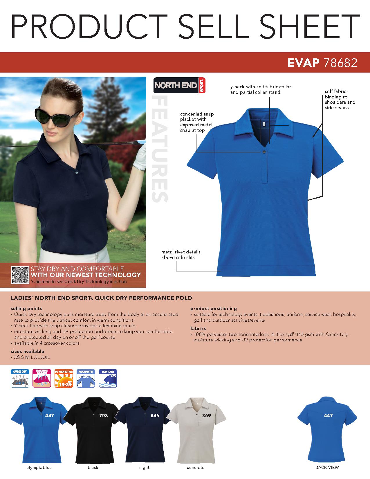 Ash City Performance 78682 - Evap Ladies' Quick Dry Performance Polo