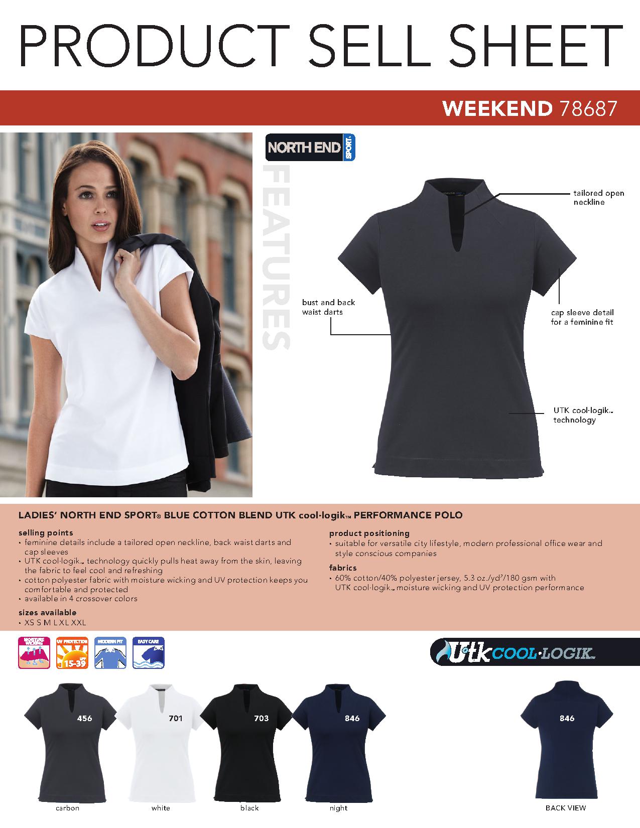 Ash City Performance 78687 - Weekend Ladies' Cotton Blend UTK Utk cool.logik Performance Polo