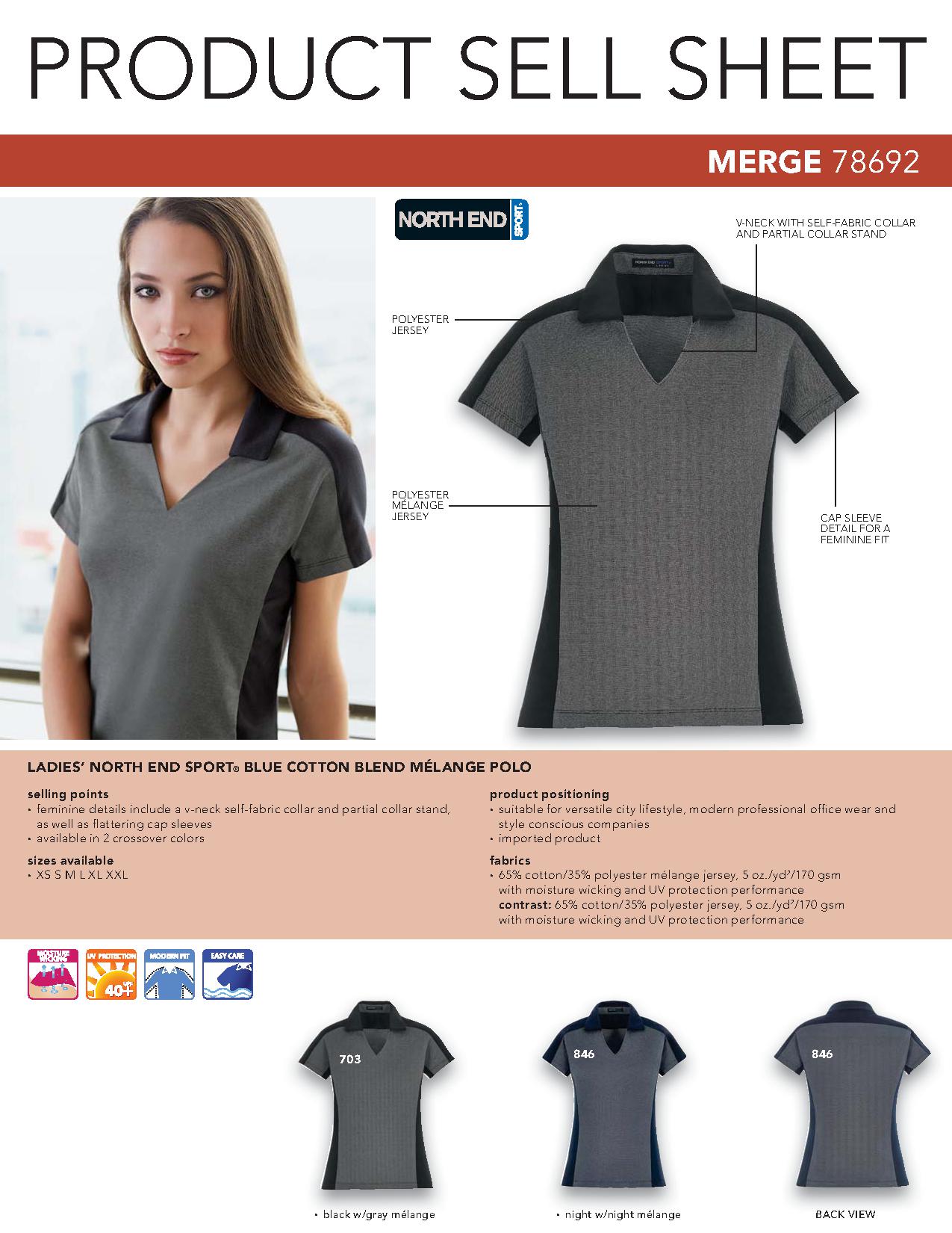 Ash City Performance 78692 - Merge Ladies' Cotton Blend Melange Polo