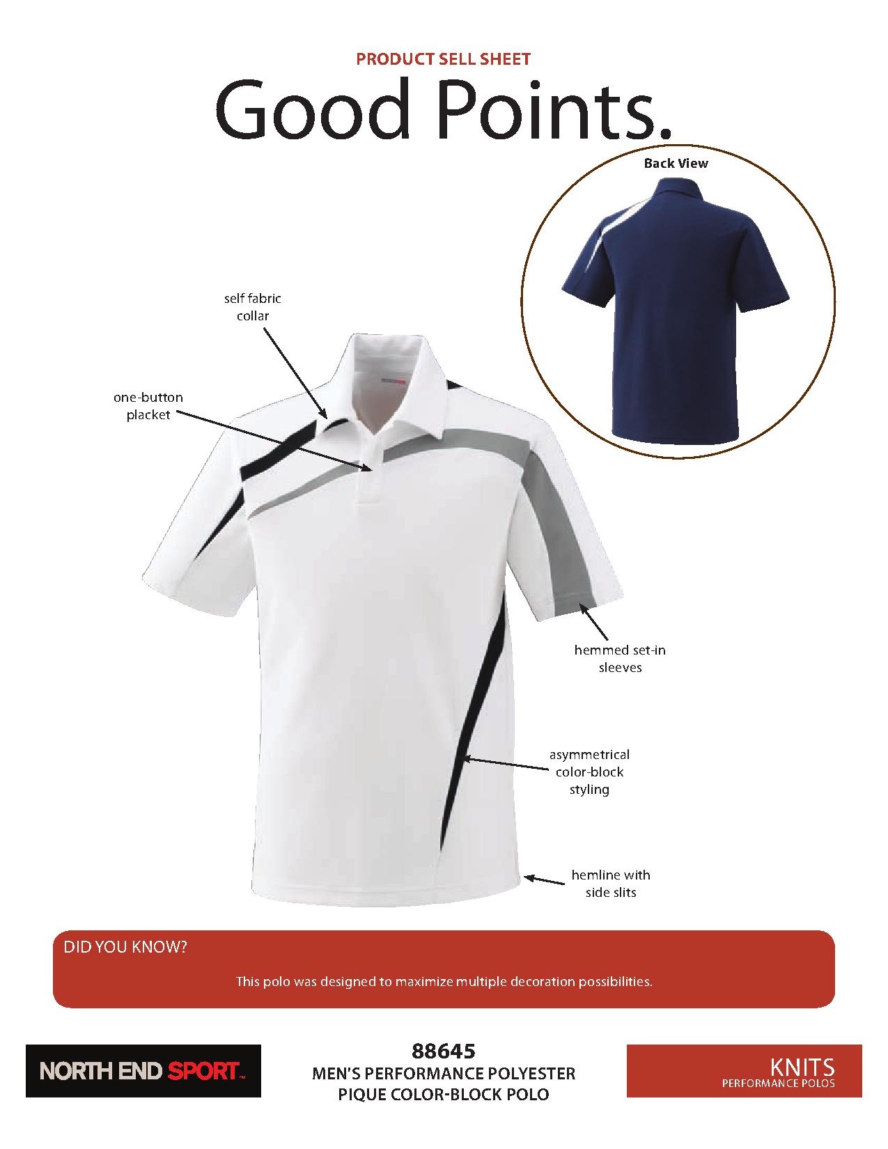 Ash City Performance 88645 - Impact Men's Performance Polyester Pique Color-Block Polo