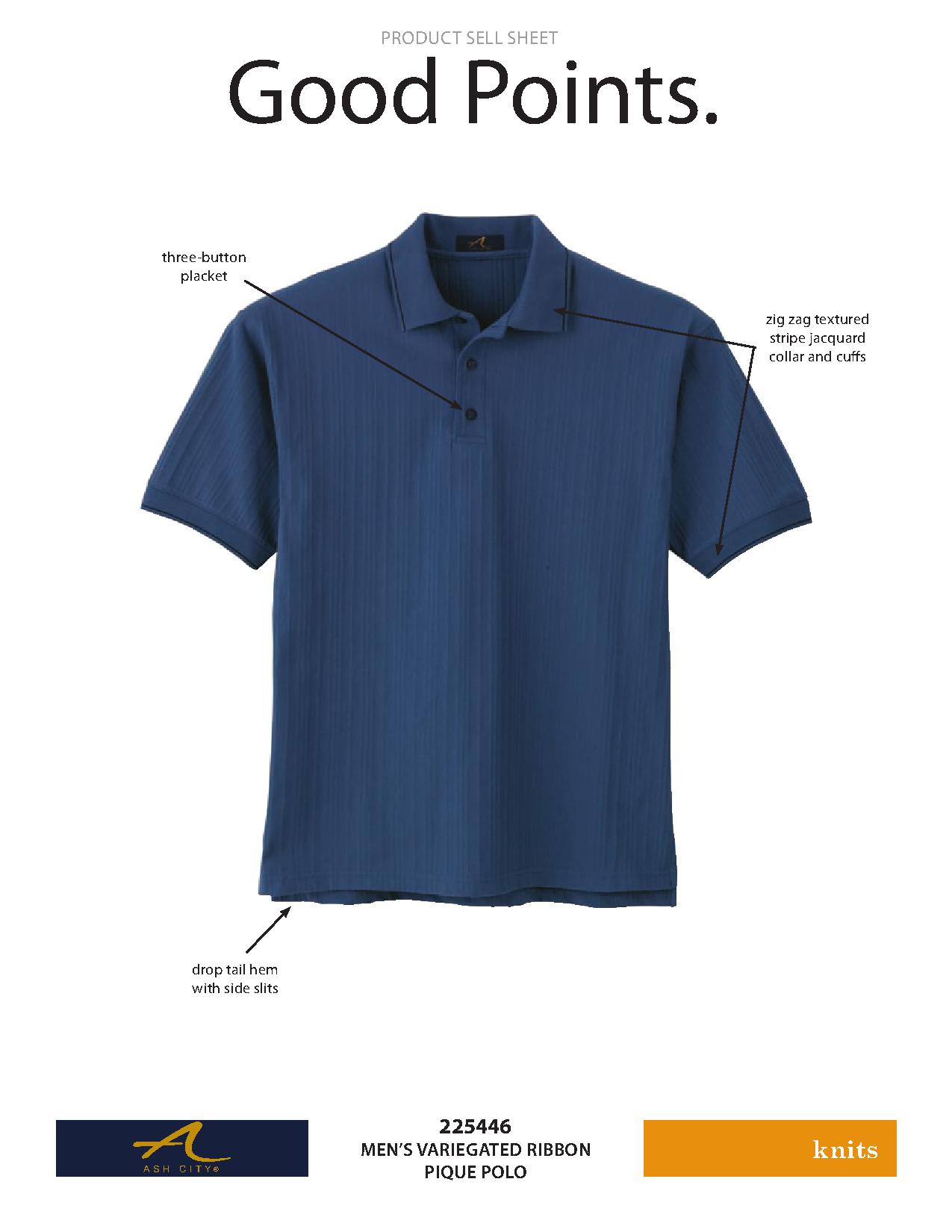 Ash City Pique 225446 - Men's Variegated Ribbon Pique Polo