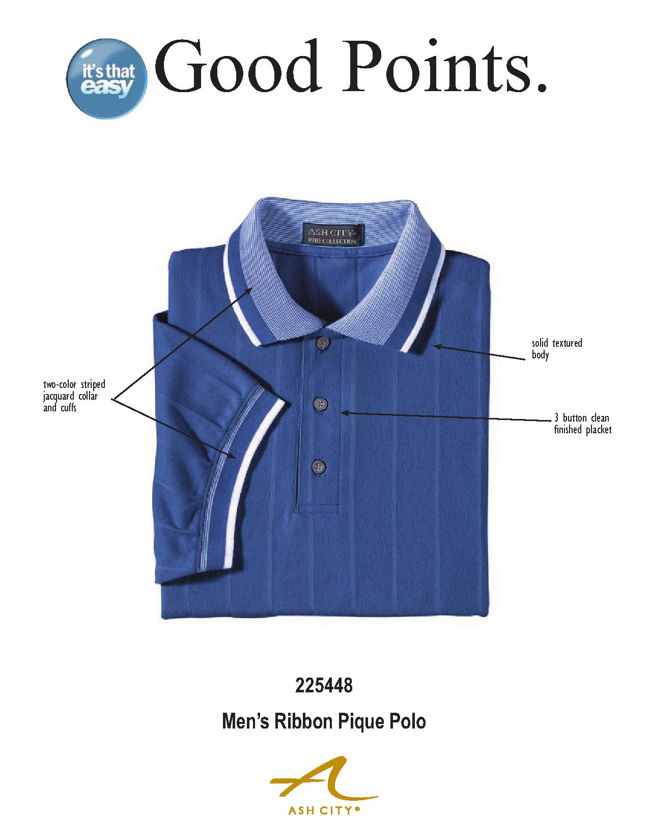 Ash City Pique 225448 - Men's Ribbon Pique Polo